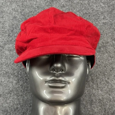 Gorra de noticiero ligera 100 % algodón calce suave para mujer de colección espalda elástica - fieltro rojo Foto 1 de 4