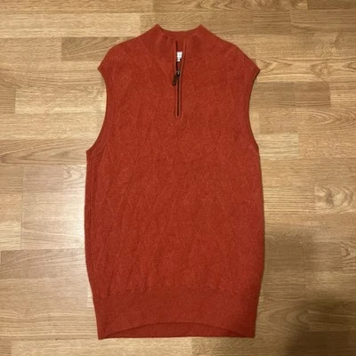 Suéter Chaleco Salmón Peter Millar 1/4 Cremallera 100% Cachemira Pura - Grande Foto 1 de 4