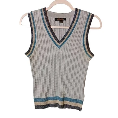 Женский синий жилет Brooks Brothers с v-образным вырезом свитер без рукавов Supima хлопок размер S - Изображение 1 из 4