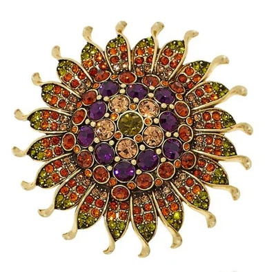 Heidi Daus SUNFLOWER  Pin/Enhancer Pendant  SUNBURST CELESTIAL - Image 1 of 4