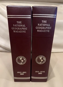 Lot 2 (1 yr) 1960 National Geographic EMPTY Slip Cover/Case/Holder/Dust Jacket - Picture 1 of 4