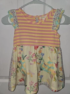 EUC Matilda Jane Short Sleeve Ruffle Top, 6 Floral Mushroom Striped Top - Picture 1 of 3
