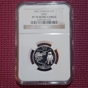 2002-S Ohio Silver Statehood Quarter NGC PF 70 ULTRA CAMEO - Picture 1 of 2