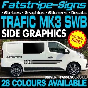 passend für Renault Traffic MK3 SWB L1 GRAFIK AUFKLEBER STREIFEN CAMPERVAN WOHNMOBIL - Bild 1 von 2