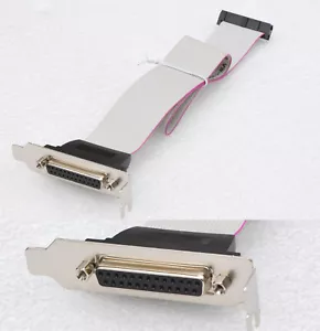 LOW PROFILE SLOTBLECH PARALLEL F. DRUCKER LPT 25-POL SUB-D BUCHSE MIT KABEL 8 MM - Bild 1 von 1
