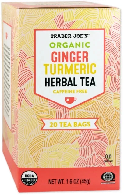 Caja de té de hierbas Trader Joe's orgánica jengibre cúrcuma sin cafeína tumérica Foto 1 de 1