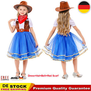 DHL Cowboy Cowgirl Mädchen Kinder Faschings Kostüm Buch Woche Party Fancy Kleid