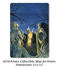 Art fantastique gothique IMPRIMÉ ACEO sorcières rituel bougies occultes étoiles de nuit femmes