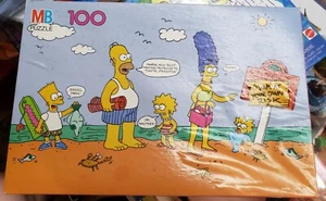 Vintage 1990 "The Simpsons: Beach Puzzle, 100 PCS. New And Sealed - Picture 1 of 2