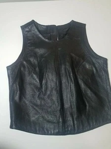HARLEY DAVIDSON WOMENS SZ SMALL BLACK LEATHER VEST Plain - Picture 1 of 5