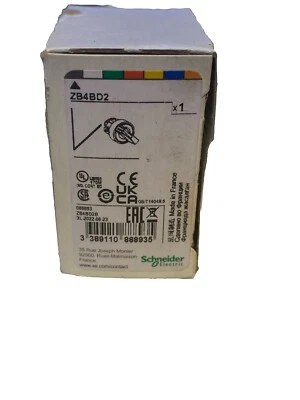 Schneider ZB4BD2 Front Element Selector Switch 2 Positions Ø 22 Black - Image 1 of 2