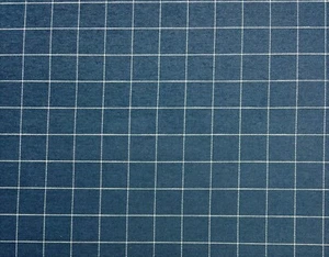 BALLARD DESIGN YORK BLUE PLAID WINDOWPANE DESIGN WOVEN FABRIC BY YARD 55"W - Picture 1 of 6