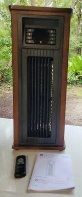 Utilitech Infrared Wood Tower Heater with Adjustable Thermostat and Oscillation  - Image 1 of 4