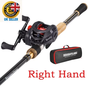 Baitcasting Fishing Rod and Reel Set 1.6M-2.1M Telescopic Fishing Rod Reel Combo - Picture 1 of 14