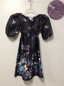 Amy Byer Niñas Túnica Top Vestido Talla 12 Negro Turquesa Púrpura Imperio Cintura 100 - Imagen 1 de 4