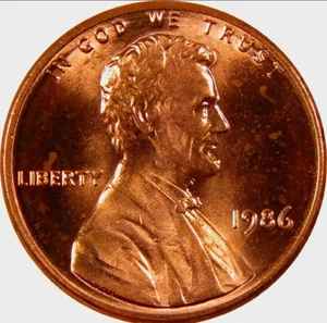 1986 P Lincoln Memorial BU Brilliant Uncirculated 1C From 🔥OBW Bank Roll🔥 - Picture 1 of 4