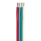 Câble RVB 18/4 AWG collé ruban plat ancor - rouge, bleu clair, vert et blanc