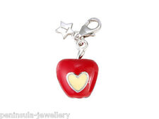 Tingle Sterling Silver Charm clip on Love Apple with Gift Bag and Box SCH56