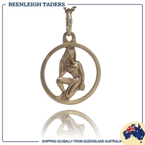 Yellow Gold VIRGO ZODIAC CHARM Guaranteed Genuine 9ct 9k Gold - Picture 1 of 10