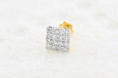 Anel piercing redondo de diamante natural mini aglomerado nariz ouro amarelo 18K - Imagem 1 de 4