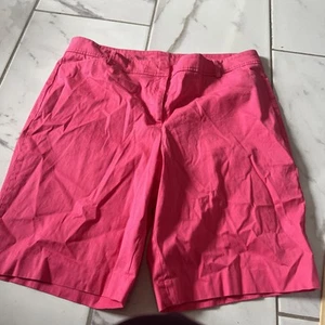 Talbots Perfect Shorts Women's Size 16 Bermuda Hot Pink Stretch Preppy A5 - Picture 1 of 5
