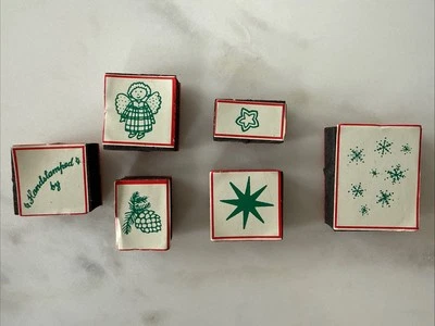 Lote de carimbos de borracha vintage montados em espuma - Cartões de férias temáticos de Natal, inverno - Imagem 1 de 4