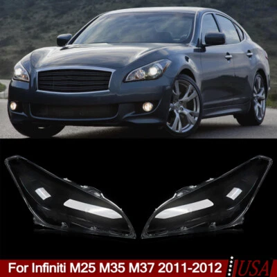 For Infiniti M25 M35 M37 M56 2011-2012 Headlight Headlamp Lens Shell Cover Clear - Image 1 of 4