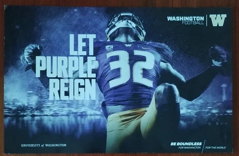 University of Washington Husky Huskies LET PURPLE REIGN 32 football poster Cover