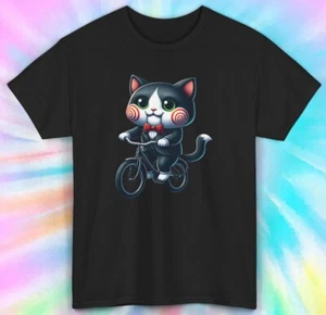 Saw Cat T-Shirt | Funny Horror Movie Parody Cute Cat Tee S-5XL - Picture 1 of 71