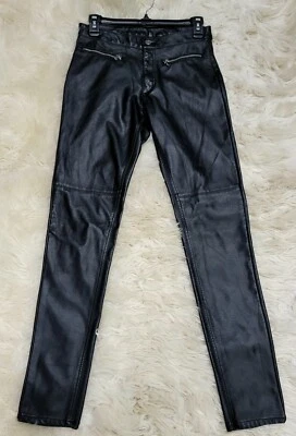 Pantalones de imitación de cuero con cremalleras talla 6 Foto 1 de 4