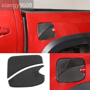 Carbon Fiber Car Door Gas Cap Fuel Tank Filler Cover For Toyot@ Tacom@ 2015-2022 - Foto 1 di 11