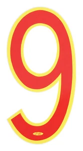 Neal Enterprises PROLINE 6" Number Plate Number #9 RED with YELLOW outline NOS! - Picture 1 of 1
