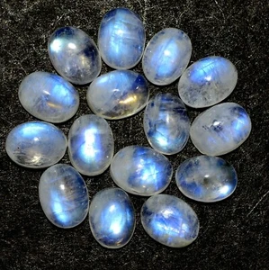 20.52 Cts Natural Rainbow Moonstone Oval Cabochon 9x7 mm Lot 10 Pcs Gemstones - Picture 1 of 3