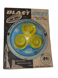 BLAST OFF! skill game vintage toy by ALDON - 50s or 60s, NOS on CARD USA - Picture 1 of 5