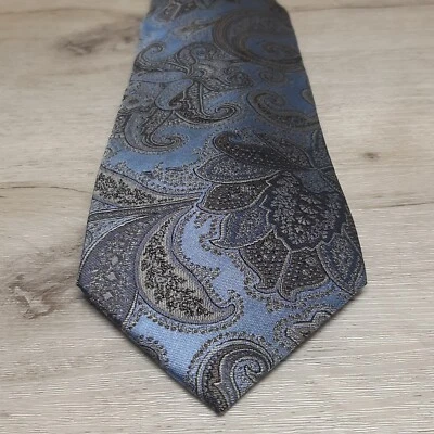 Corbata floral T Harris London azul cachemira cuello corbata para hombre usada  Foto 1 de 4