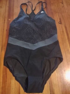 Adidas Women Bathing Suit Black 40 C Prime Blue Fitness Training - Picture 1 of 7