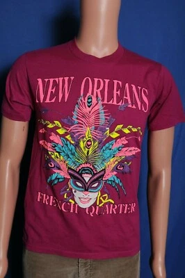 Vintage 80s 90s New Orleans French Quarter puffy print pink souvenir t shirt S - Image 1 of 3