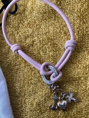 BABY ROSA ELASTISCHES ARMBAND / 3 STÜCK GLAUBE LIEBE HOFFNUNG TROPFEN CHARM THOMAS SABO - Bild 1 von 2