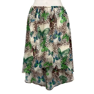 Knitworks Butterfly Skirt Girl M Multicolor Tiered Ruffle Boho Midi Lightweight - Picture 1 of 9