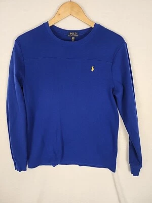 Polo Ralph Lauren Suéter Juvenil XL 18-20 Azul Henley Camisa Informal Amarillo Poni Foto 1 de 4
