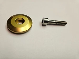Kronos Bicycle Headset and Stem Top Cap with Kronos titanium bolt - Gold - Picture 1 of 2