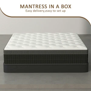 10/12/14in Hybrid Mattress Twin Full Queen King Innerspring Memory Foam In A Box - Picture 1 of 13