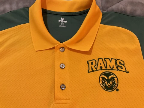 Colorado State CSU RAMS Yellow Green  KA Knights Apparel Polo Shirt Men's Sz XL Cover