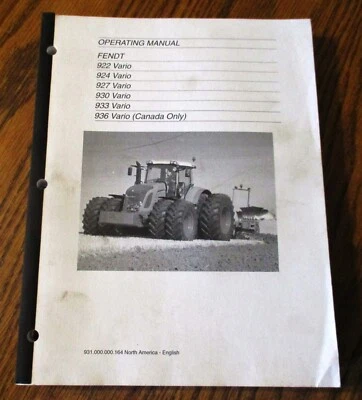 FENDT 922 924 927 930 933 936 Vario Tractor Operadores Manual Agco Foto 1 de 4