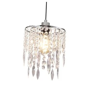 Acrylic Chandelier Shade, Modern Chrome Beaded Hanging Diameter 8.86inch - Picture 1 of 7