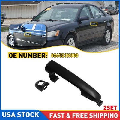 Juego de 2 manijas de puerta exteriores del conductor delantero para Hyundai Sonata 2006-2010 sedán cebado Foto 1 de 4