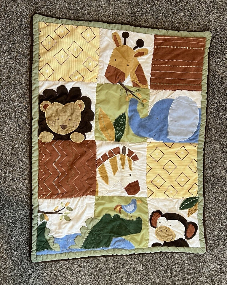 11 Piece Unisex Jungle/Animal Lion, Monkey, Elephant Nursery/Baby Crib Bedding  - Image 1 of 4