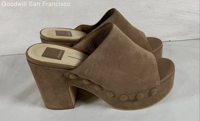 Dolce Vita Brown Open Toe Slip On Platform Block Heel Slide Womens Sandals 8 - Image 1 of 4