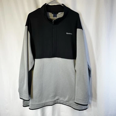 Pullover polar de golf Reebok para hombre talla 3XL 1/4 cremallera suéter gris negro Foto 1 de 4