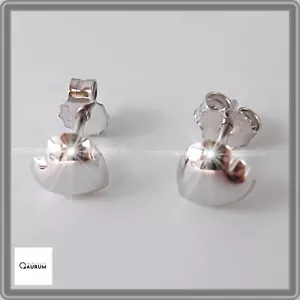 Orecchini a Cuore in Oro Bianco 18 kt. Bottone a Lobo per Uomo o Donna - Bild 1 von 13